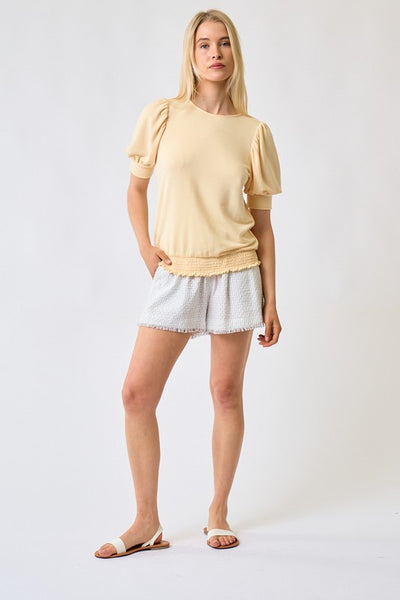 Finley Woven Top - Soft Yellow