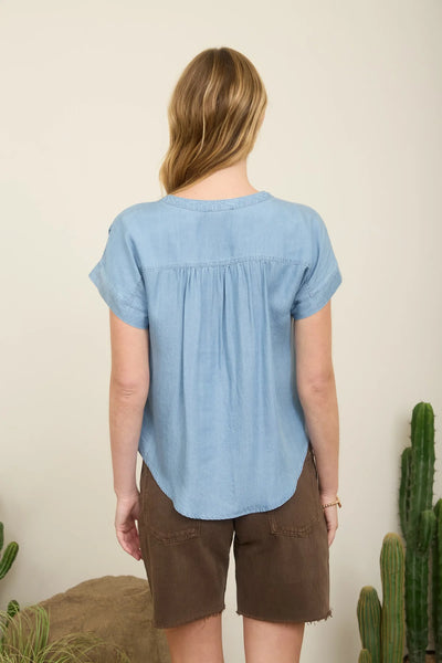 Chambray Henley Top