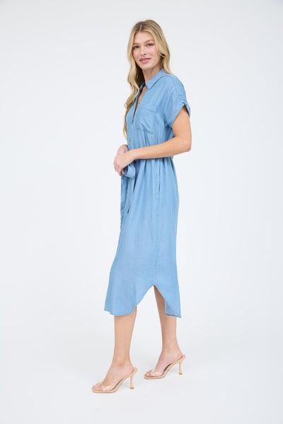 Carmen Chambray Shirt Dress