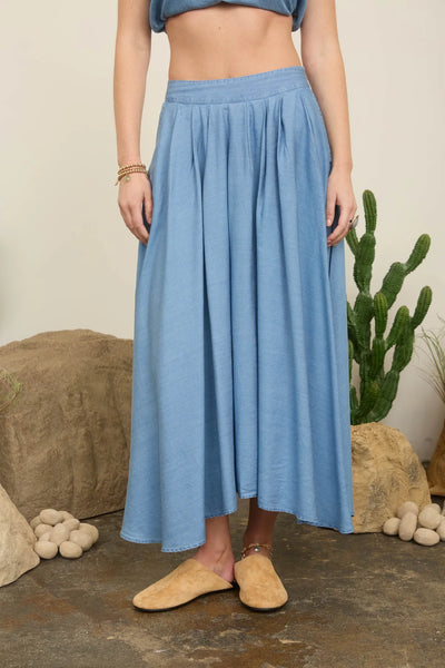 Chambray Midi Skirt