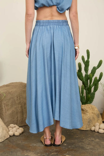 Chambray Midi Skirt