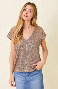 Copper Sequin Top