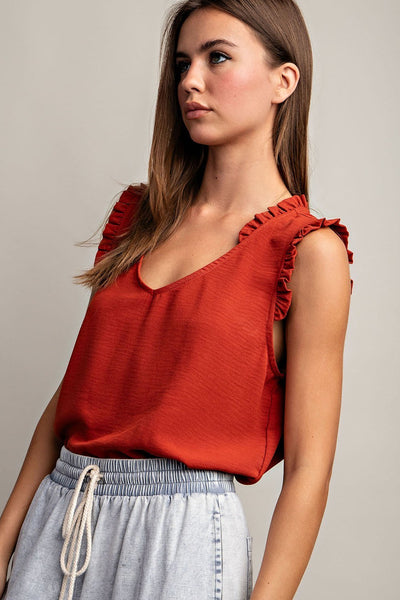 Jessica Sleeveless Blouse - Rust
