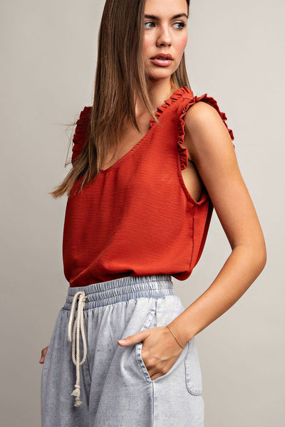Jessica Sleeveless Blouse - Rust