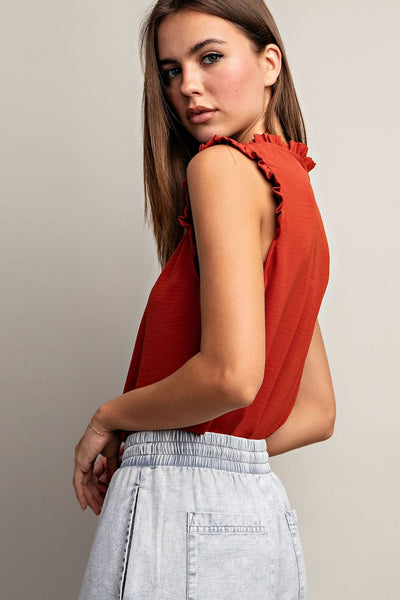 Jessica Sleeveless Blouse - Rust