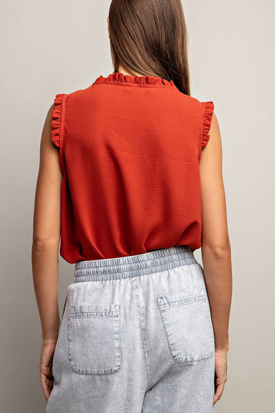 Jessica Sleeveless Blouse - Rust