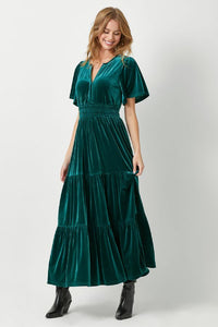 Emerald Velvet Dress