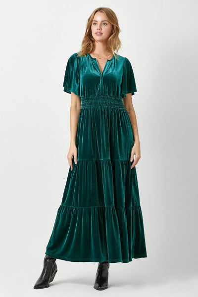 Emerald Velvet Dress