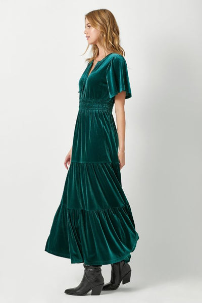 Emerald Velvet Dress