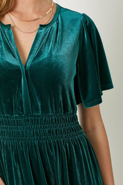 Emerald Velvet Dress