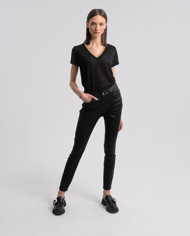 Faux Leather Pants - Black