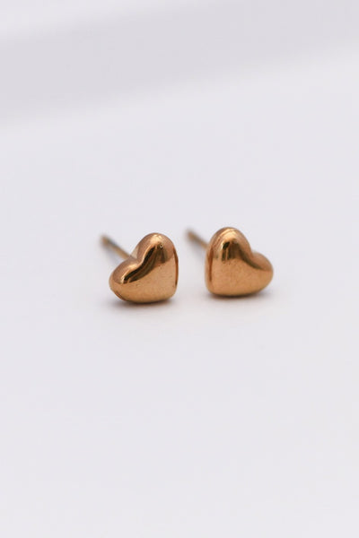 18k Gold Dipped Heart Stud Earrings