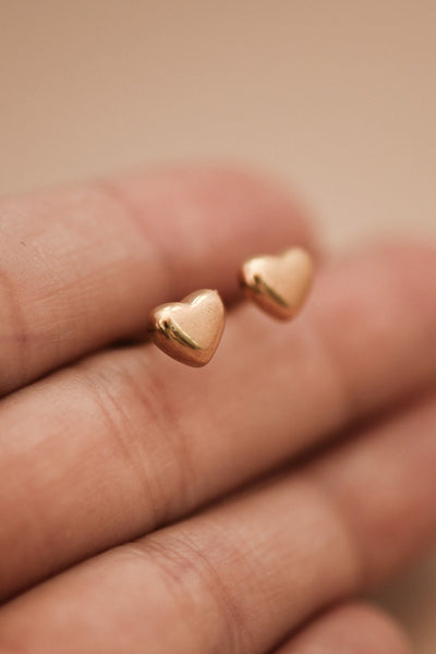 18k Gold Dipped Heart Stud Earrings