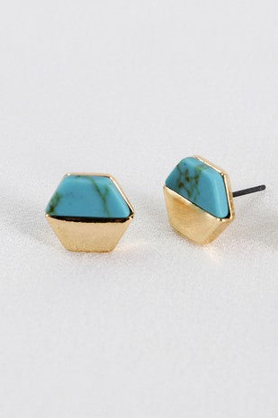 Hexagon Stud Earrings