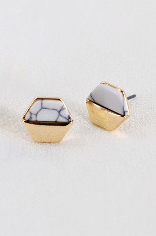 Hexagon Stud Earrings
