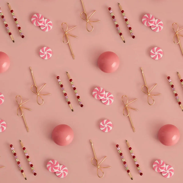 Holiday Gemstone Bow Bobby Pins