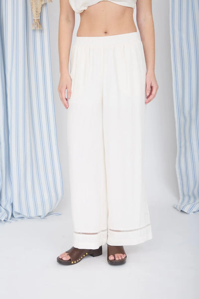 Ladder Trim Linen Pants
