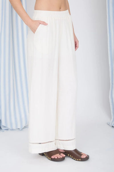 Ladder Trim Linen Pants