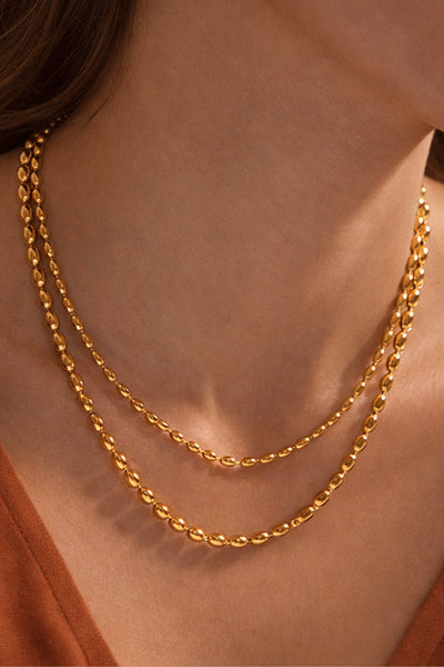 18k PVD Gold Beaded Necklace