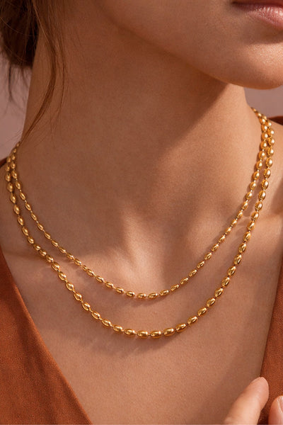 18k PVD Gold Beaded Necklace