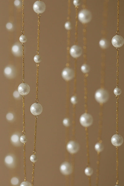 18k Gold Dipped Layered Pearl Necklace