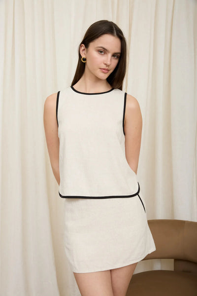 Linen Black Trim Top