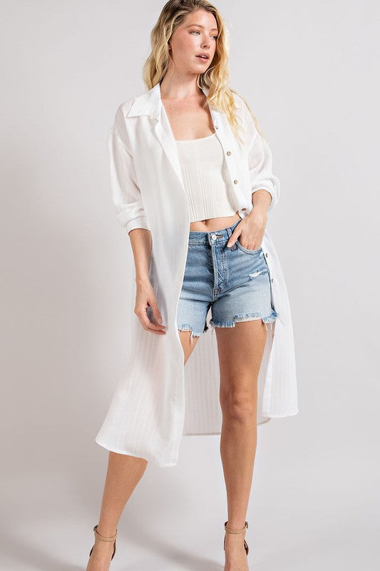 Long Button Front Cover-Up