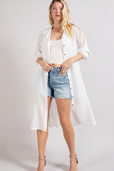 Long Button Front Cover-Up