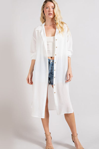 Long Button Front Cover-Up