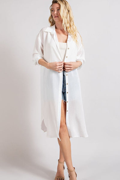 Long Button Front Cover-Up