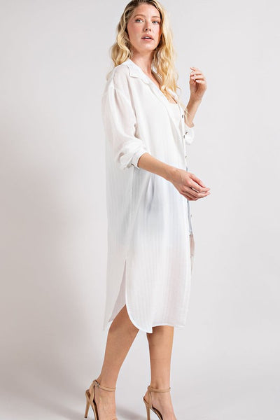Long Button Front Cover-Up