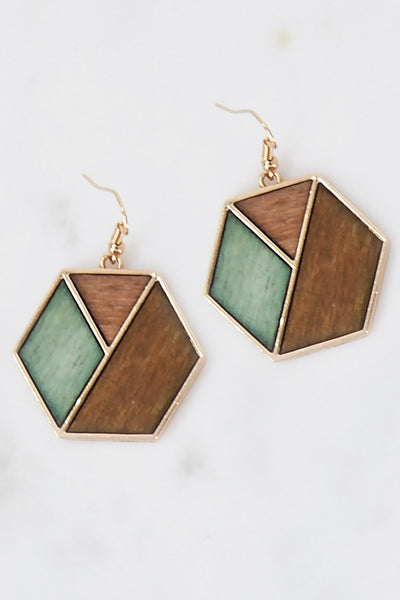 Multicolor Boho Wood Earrings