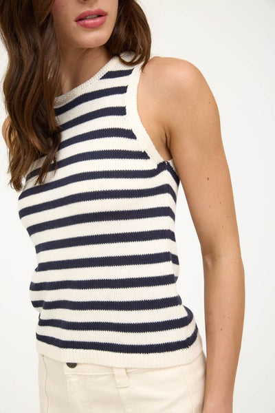 Navy Striped Sweater Tank