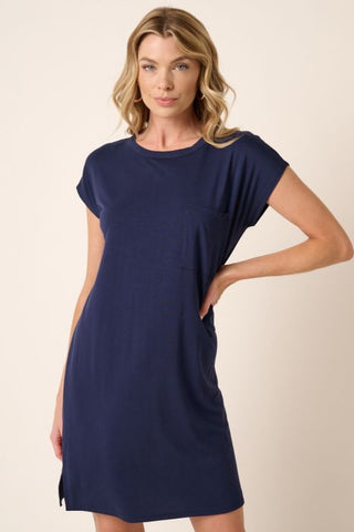 Bamboo T-Shirt Dress - Navy