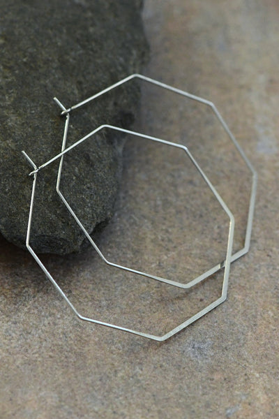 Octagon Hoop Earrings