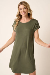 Bamboo T-Shirt Dress - Olive
