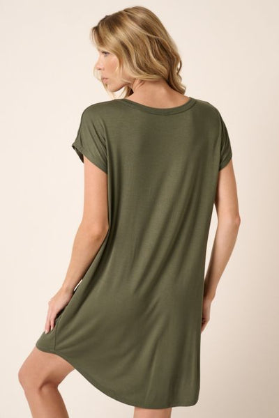 Bamboo T-Shirt Dress - Olive
