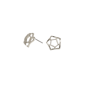 Open Pentagon Stud Earrings