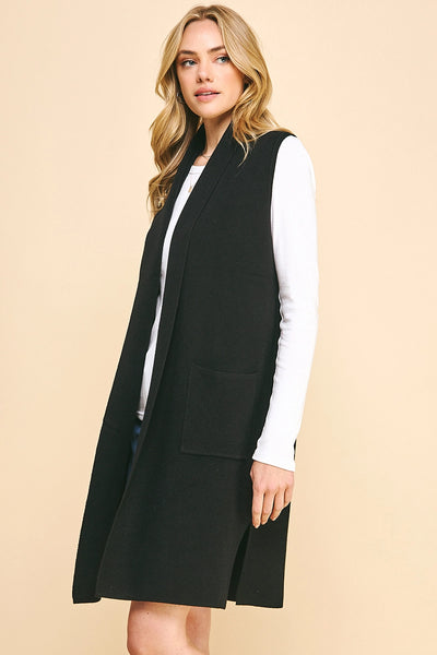 Parker Sleeveless Cardigan - Black