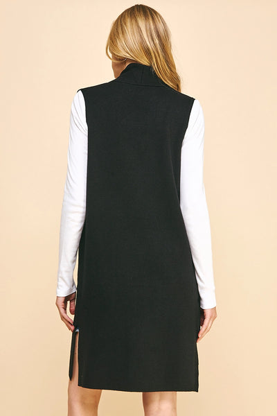 Parker Sleeveless Cardigan - Black