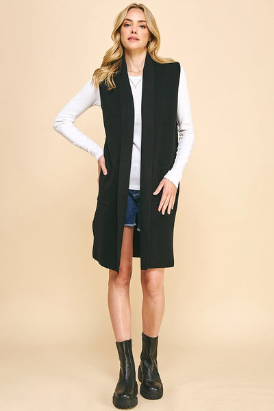 Parker Sleeveless Cardigan - Black
