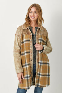 Corduroy + Plaid Shacket