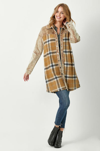 Corduroy + Plaid Shacket