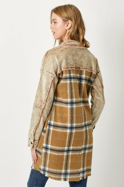 Corduroy + Plaid Shacket