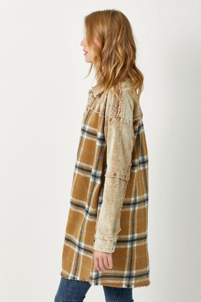 Corduroy + Plaid Shacket