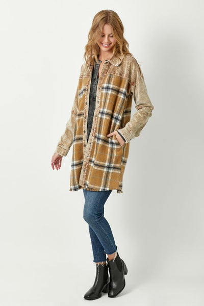 Corduroy + Plaid Shacket