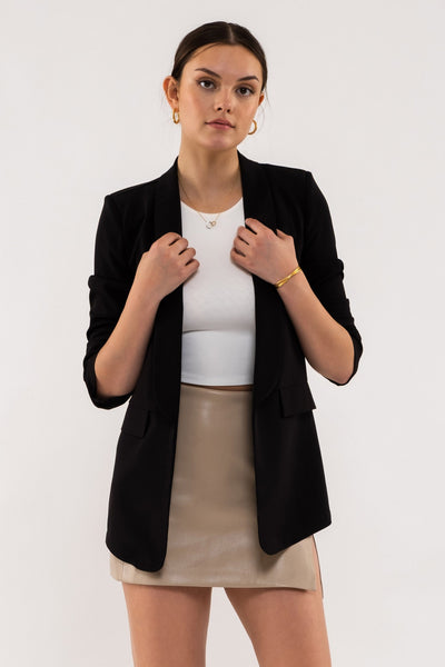 3/4 Sleeve Black Blazer