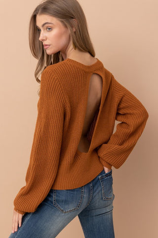 Cinnamon Open Back Sweater