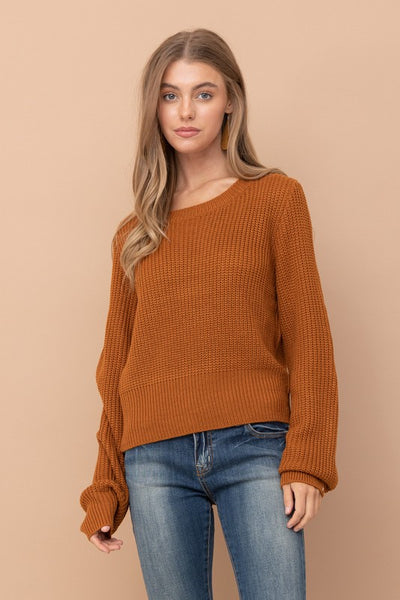 Cinnamon Open Back Sweater