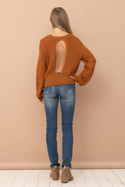 Cinnamon Open Back Sweater